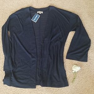 4/$25 Loft Navy sheer open front cardigan XS